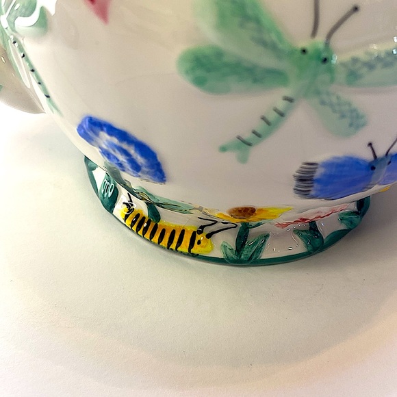 PREOWNED FLORAL PORCELAIN 3D HAND PAINTED FLOWER TEAPOT SMALL IMPERFECTIONS - Picture 10 of 12